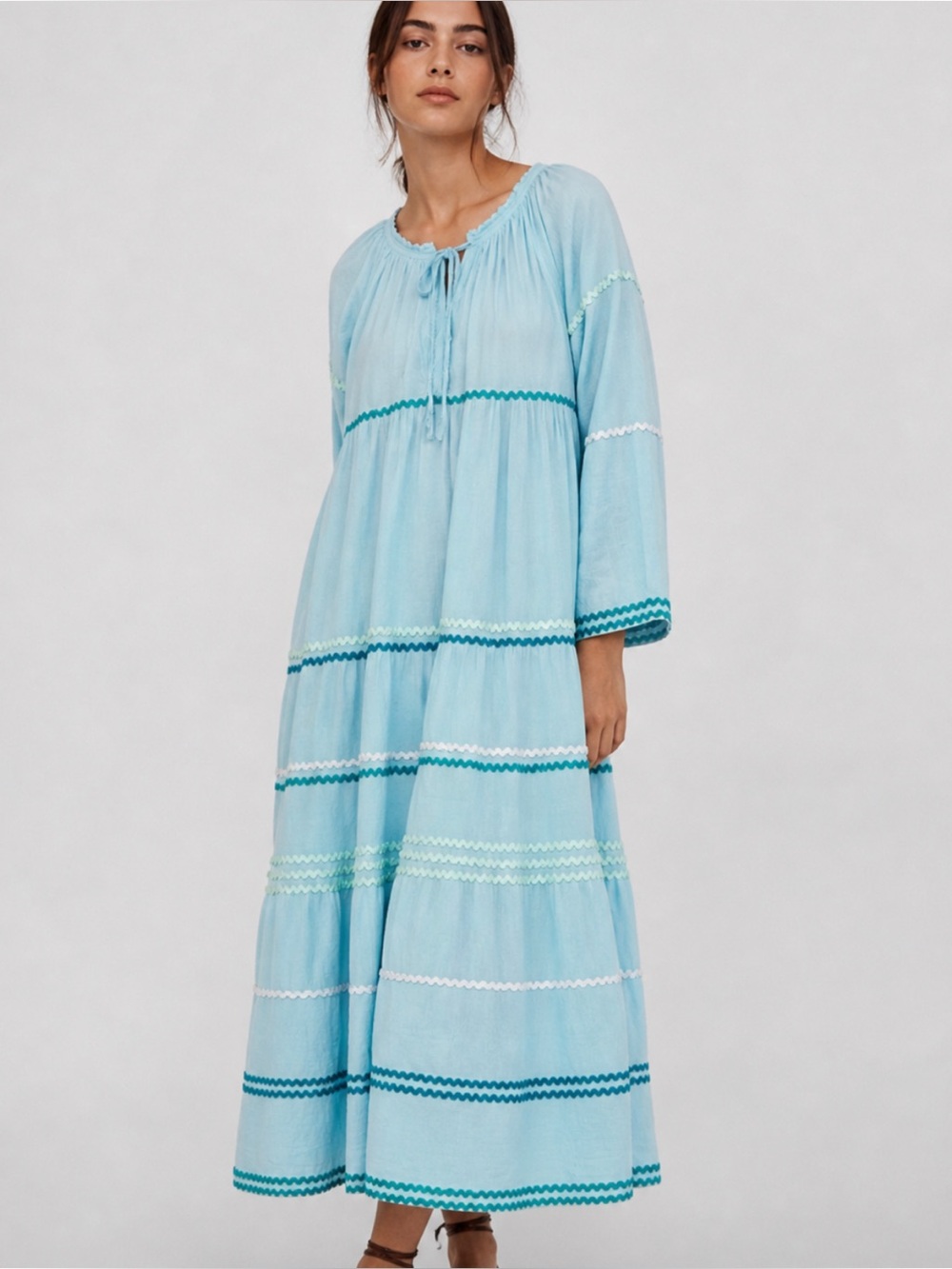 9 Seed Resort Majorca Midi Dress Ric Rac in Blue